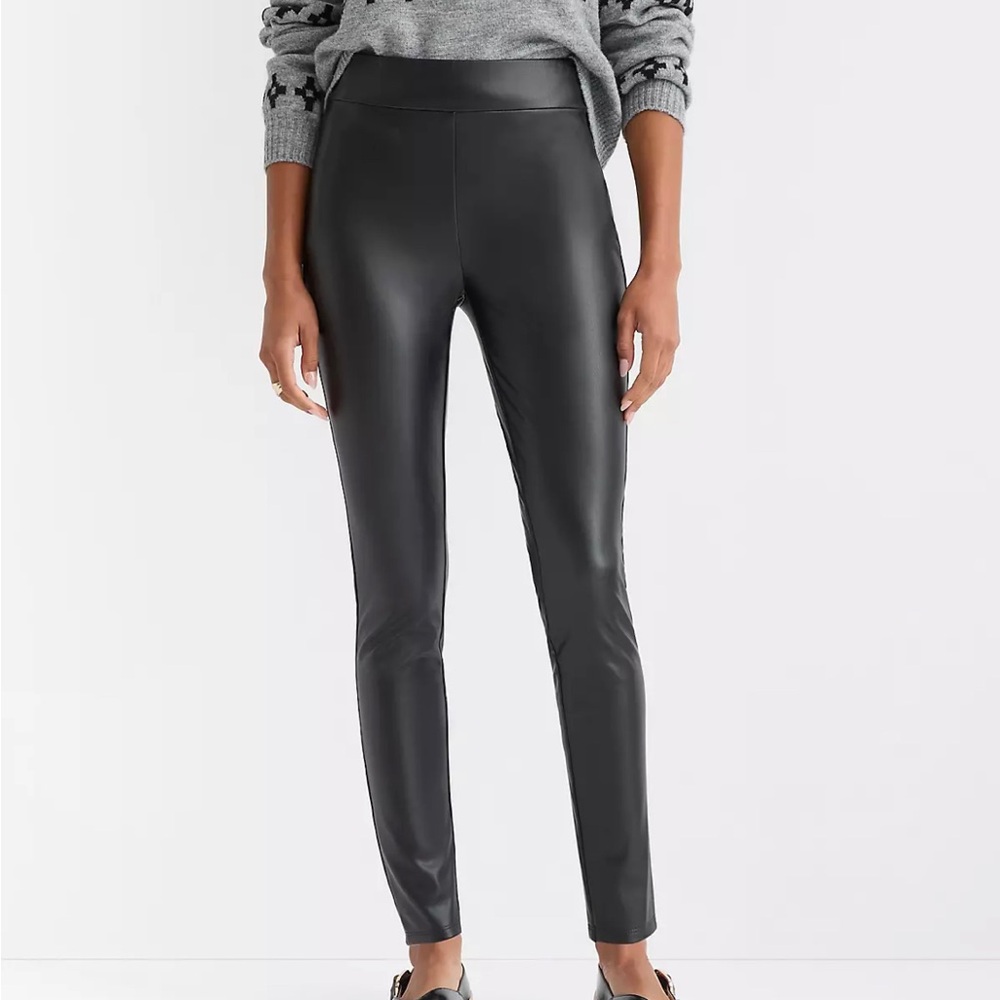 LOFT Black Faux Leather Pants Casual/Party/Cocktail SZ 1X